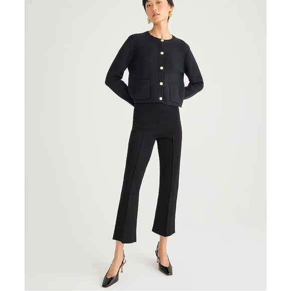 NWT J. Crew Delaney Kick Out Sweater Pant S Black BQ100 J.Crew Travel Trousers - Picture 1 of 6